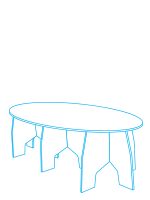 Custom Cardboard Printing Marcel Oval Table